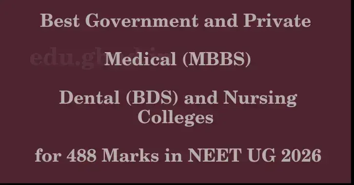 This image shows the estimated Rank for the neet ug mark 488 graphically