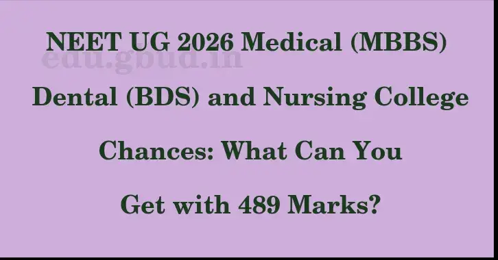 This image shows the estimated Rank for the neet ug mark 489 graphically