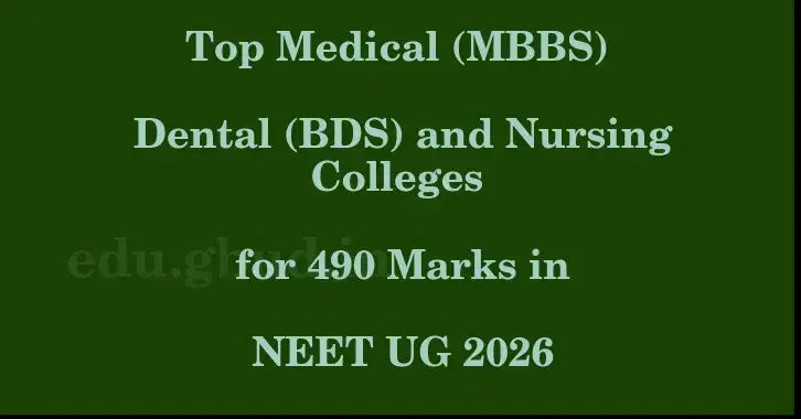 This image shows the estimated Rank for the neet ug mark 490 graphically