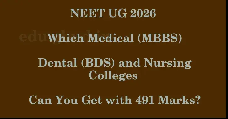 This image shows the estimated Rank for the neet ug mark 491 graphically