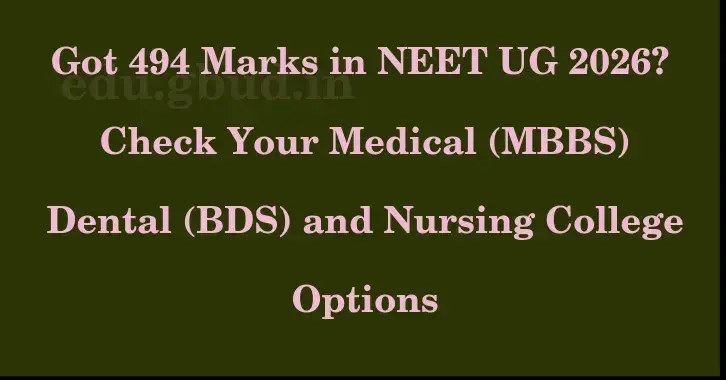 This image shows the estimated Rank for the neet ug mark 494 graphically