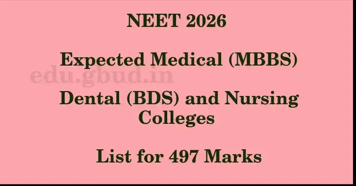 This image shows the estimated Rank for the neet ug mark 497 graphically