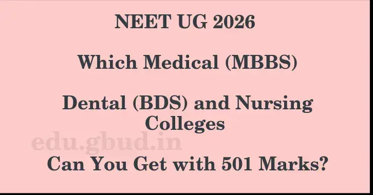 This image shows the estimated Rank for the neet ug mark 501 graphically