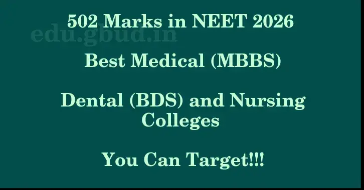This image shows the estimated Rank for the neet ug mark 502 graphically