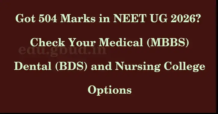 This image shows the estimated Rank for the neet ug mark 504 graphically