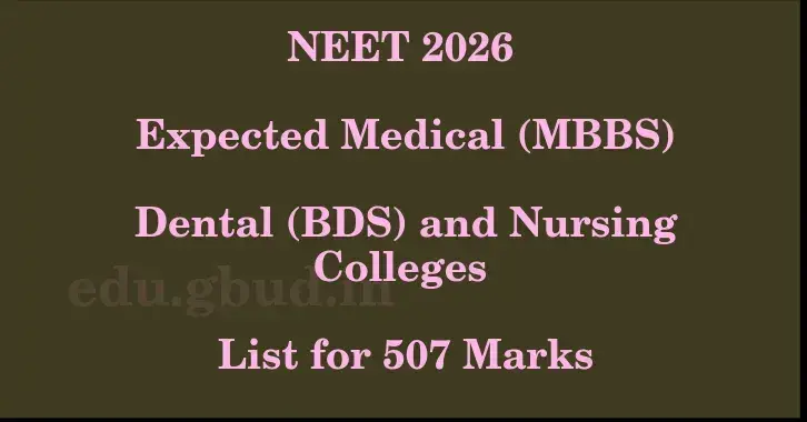 This image shows the estimated Rank for the neet ug mark 507 graphically
