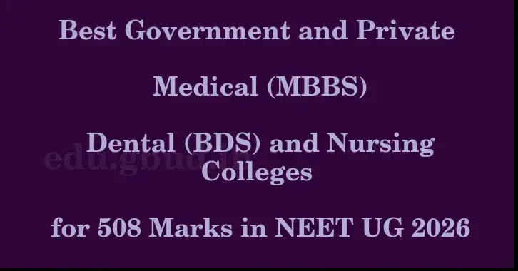 This image shows the estimated Rank for the neet ug mark 508 graphically