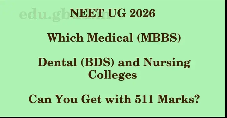 This image shows the estimated Rank for the neet ug mark 511 graphically