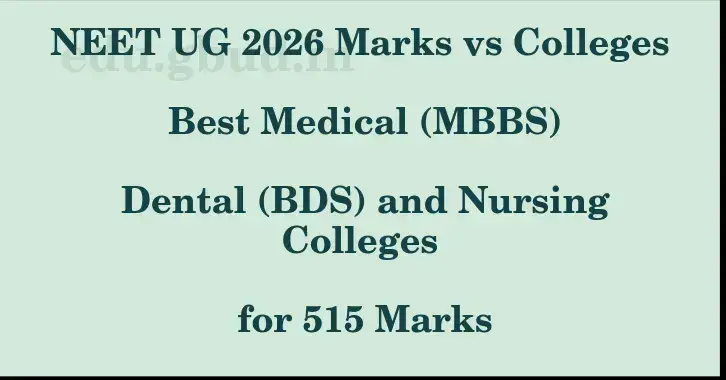 This image shows the estimated Rank for the neet ug mark 515 graphically