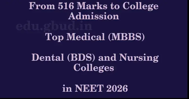This image shows the estimated Rank for the neet ug mark 516 graphically