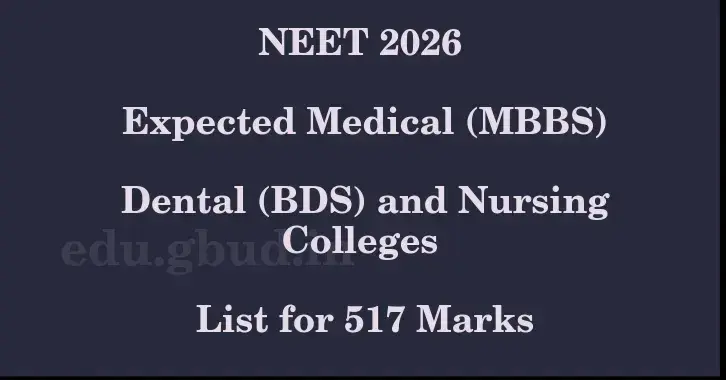 This image shows the estimated Rank for the neet ug mark 517 graphically
