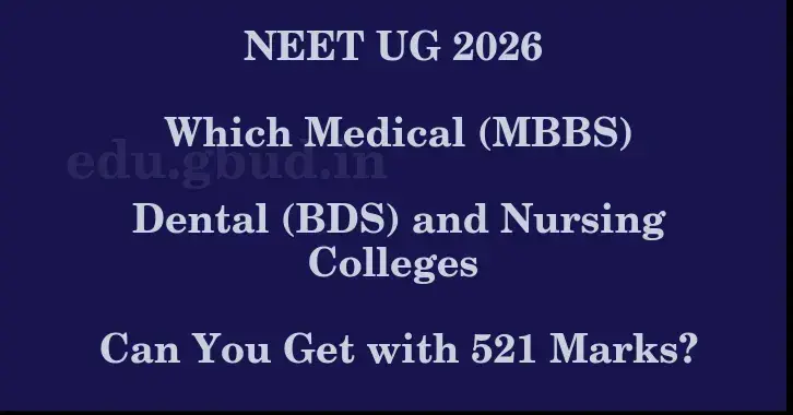 This image shows the estimated Rank for the neet ug mark 521 graphically