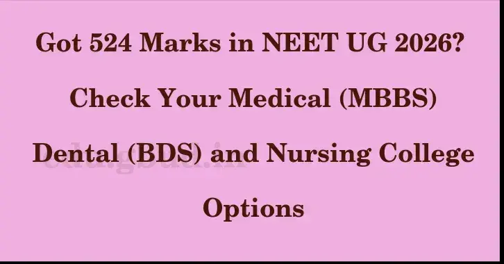 This image shows the estimated Rank for the neet ug mark 524 graphically