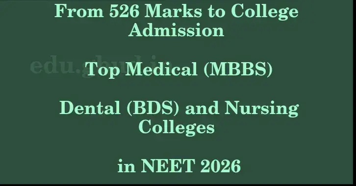 This image shows the estimated Rank for the neet ug mark 526 graphically