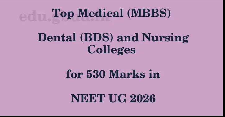 This image shows the estimated Rank for the neet ug mark 530 graphically