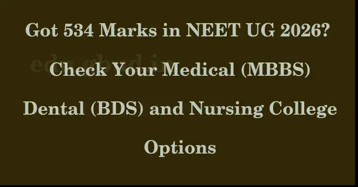 This image shows the estimated Rank for the neet ug mark 534 graphically