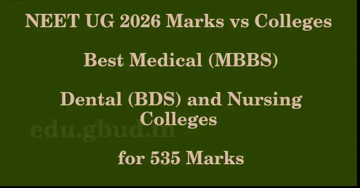 This image shows the estimated Rank for the neet ug mark 535 graphically