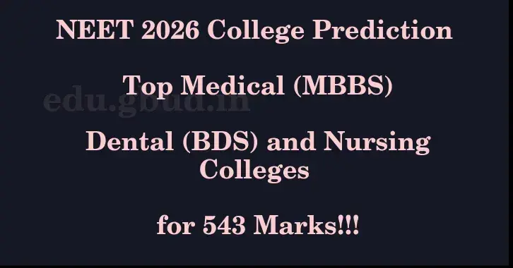 This image shows the estimated Rank for the neet ug mark 543 graphically