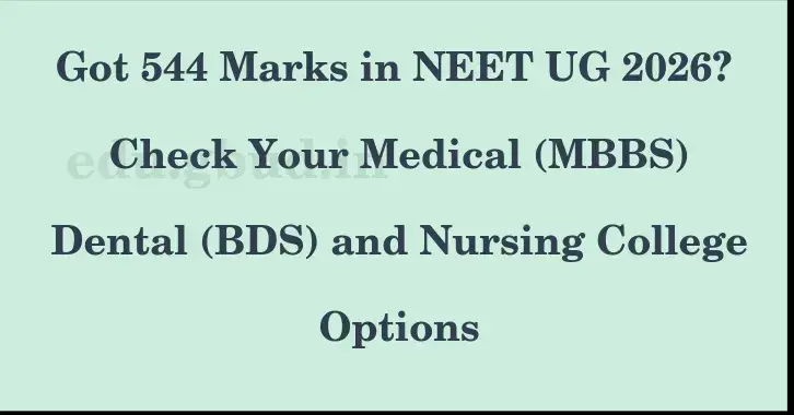 This image shows the estimated Rank for the neet ug mark 544 graphically