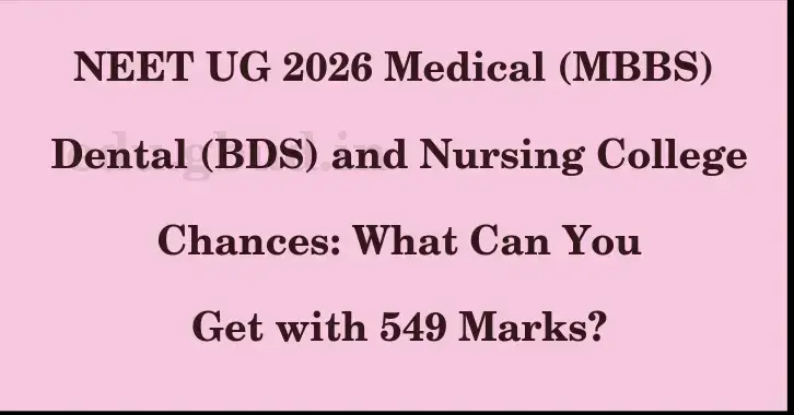 This image shows the estimated Rank for the neet ug mark 549 graphically