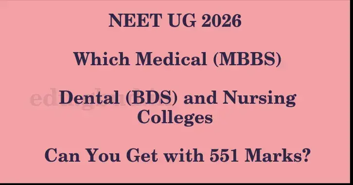This image shows the estimated Rank for the neet ug mark 551 graphically