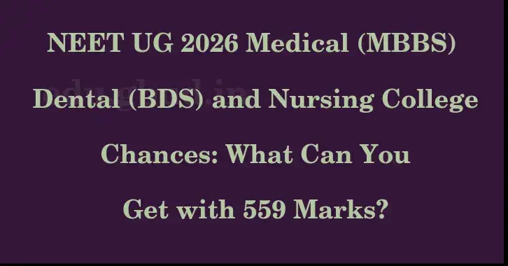 This image shows the estimated Rank for the neet ug mark 559 graphically