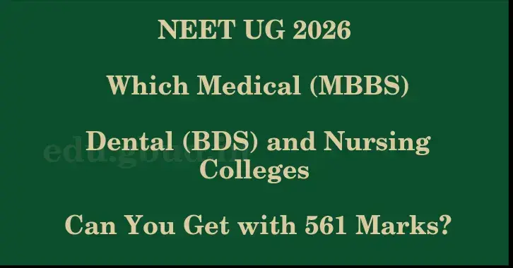 This image shows the estimated Rank for the neet ug mark 561 graphically