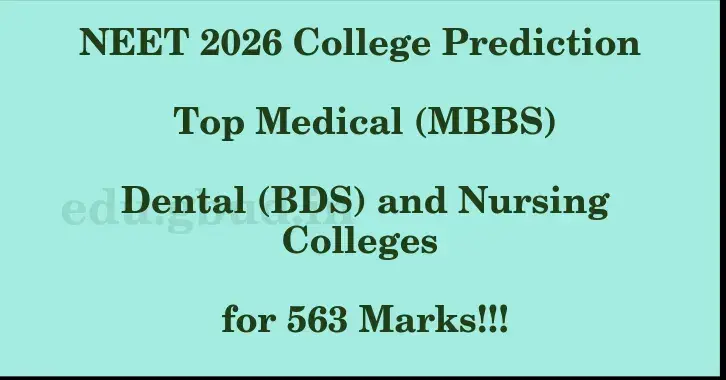 This image shows the estimated Rank for the neet ug mark 563 graphically