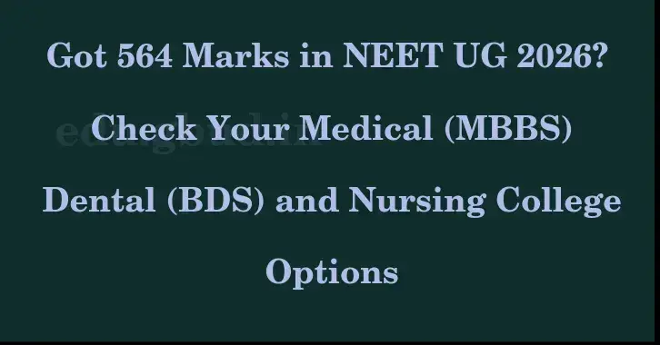 This image shows the estimated Rank for the neet ug mark 564 graphically