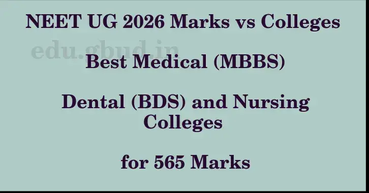 This image shows the estimated Rank for the neet ug mark 565 graphically