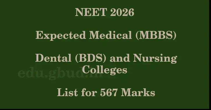 This image shows the estimated Rank for the neet ug mark 567 graphically
