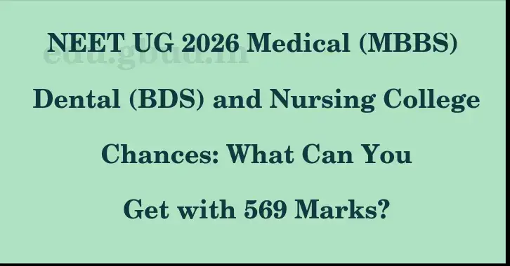 This image shows the estimated Rank for the neet ug mark 569 graphically