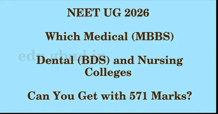 This image shows the estimated Rank for the neet ug mark 571 graphically