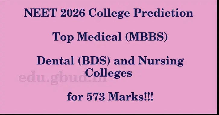 This image shows the estimated Rank for the neet ug mark 573 graphically