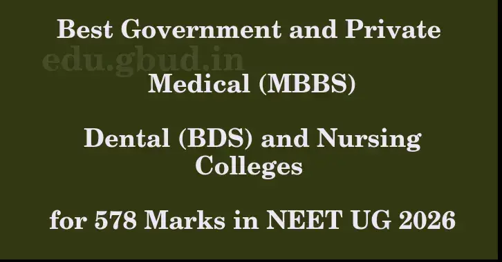 This image shows the estimated Rank for the neet ug mark 578 graphically