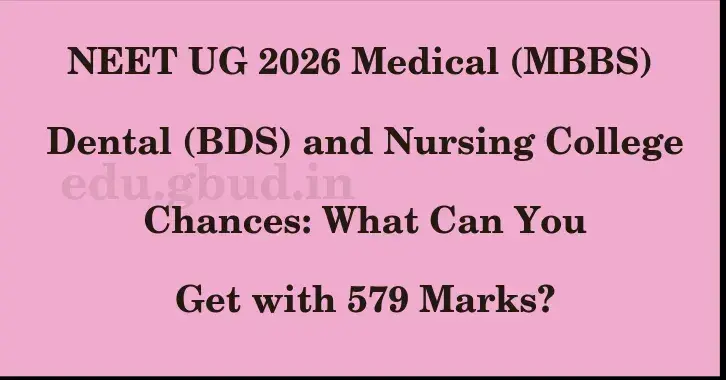 This image shows the estimated Rank for the neet ug mark 579 graphically