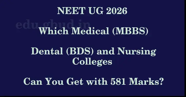 This image shows the estimated Rank for the neet ug mark 581 graphically