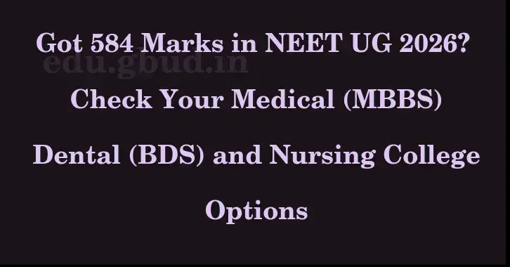 This image shows the estimated Rank for the neet ug mark 584 graphically