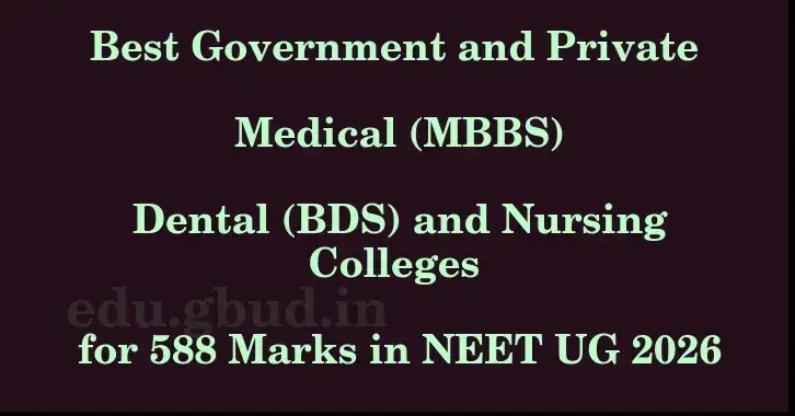 This image shows the estimated Rank for the neet ug mark 588 graphically