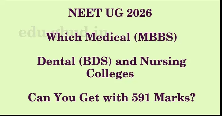 This image shows the estimated Rank for the neet ug mark 591 graphically
