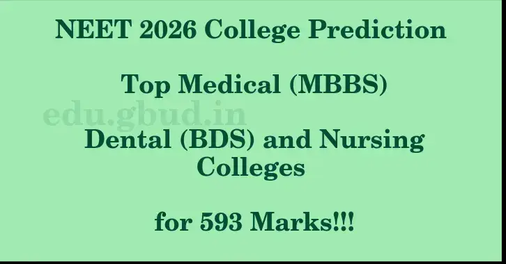 This image shows the estimated Rank for the neet ug mark 593 graphically