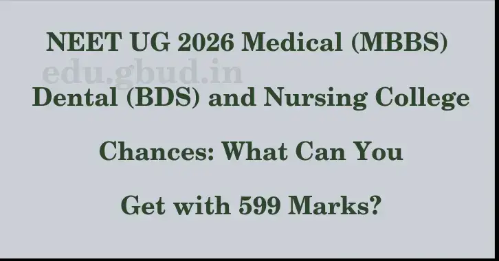 This image shows the estimated Rank for the neet ug mark 599 graphically