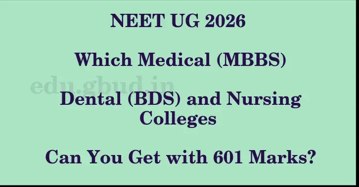 This image shows the estimated Rank for the neet ug mark 601 graphically