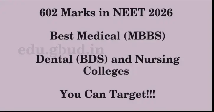 This image shows the estimated Rank for the neet ug mark 602 graphically