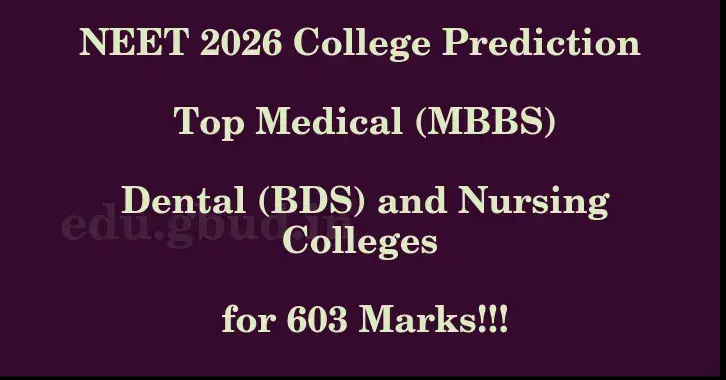 This image shows the estimated Rank for the neet ug mark 603 graphically