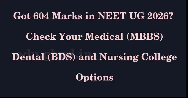 This image shows the estimated Rank for the neet ug mark 604 graphically