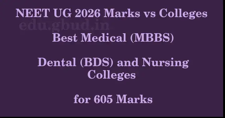 This image shows the estimated Rank for the neet ug mark 605 graphically