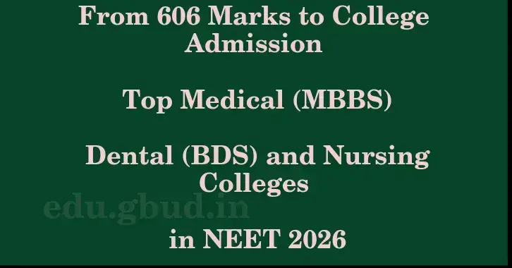 This image shows the estimated Rank for the neet ug mark 606 graphically