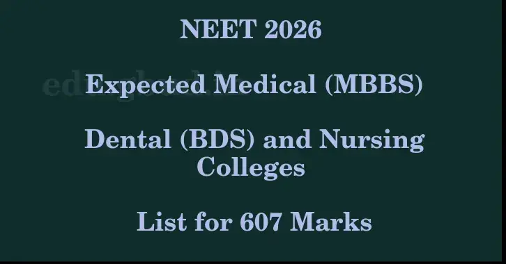 This image shows the estimated Rank for the neet ug mark 607 graphically