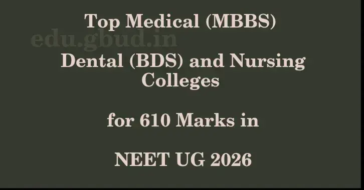 This image shows the estimated Rank for the neet ug mark 610 graphically